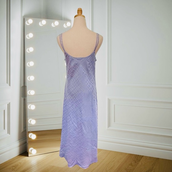 Oscar de la Renta White Label Lavender Satin Vintage Nightgown & Robe Set Medium - Picture 4 of 11